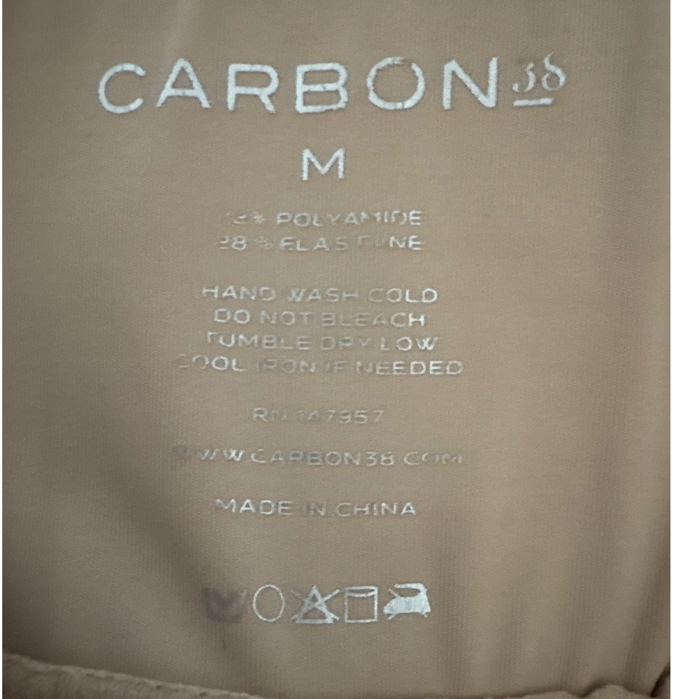 Carbon38 Women Tan Lace Up High Rise Leggings Size M Polyamide Blend Activewear - Picture 4 of 11